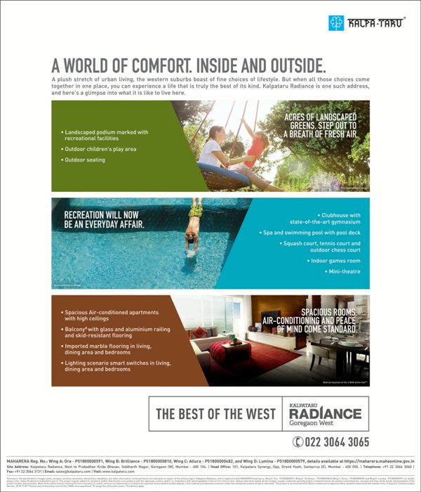A world of comfort, Inside and Outside at Kalpataru Radiance in Mumbai Update